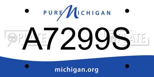 A7299S Michigan License Plate
