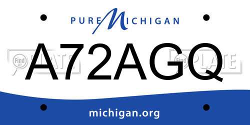 A72AGQ Michigan License Plate