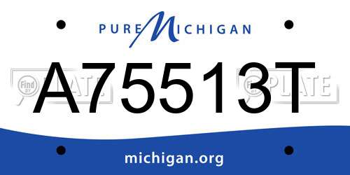 A75513T Michigan License Plate