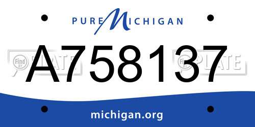 A758137 Michigan License Plate