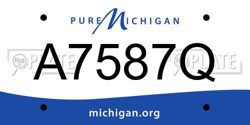 A7587Q Michigan License Plate