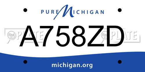 A758ZD Michigan License Plate
