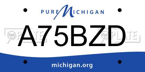 A75BZD Michigan License Plate
