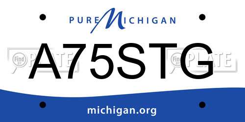 A75STG Michigan License Plate