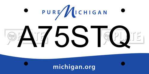 A75STQ Michigan License Plate