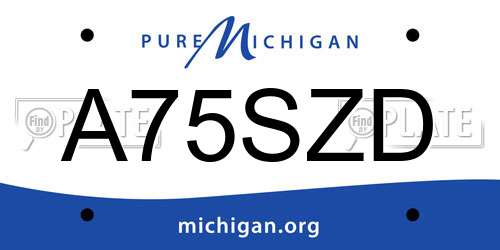 A75SZD Michigan License Plate
