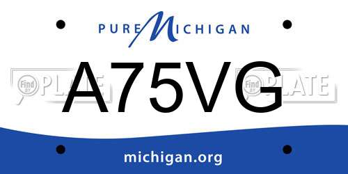 A75VG Michigan License Plate