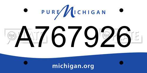 A767926 Michigan License Plate