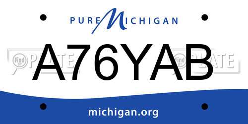 A76YAB Michigan License Plate