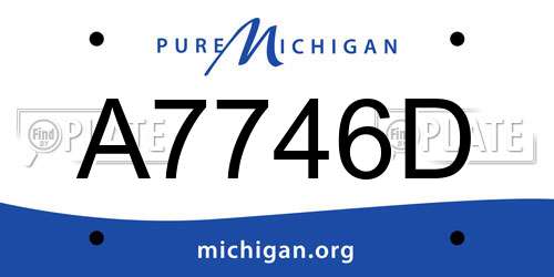 A7746D Michigan License Plate