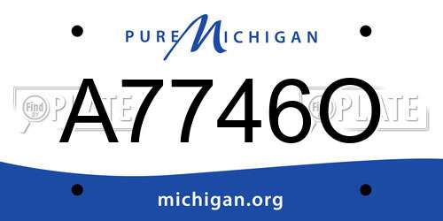 A7746O Michigan License Plate