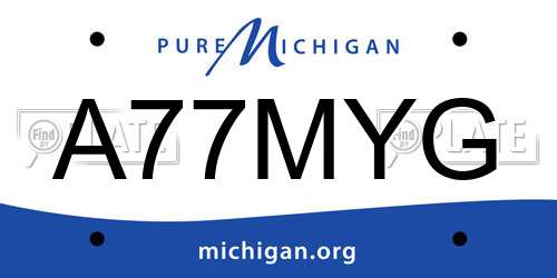 A77MYG Michigan License Plate