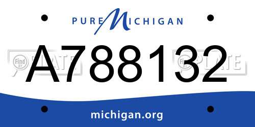 A788132 Michigan License Plate
