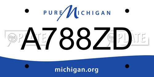 A788ZD Michigan License Plate