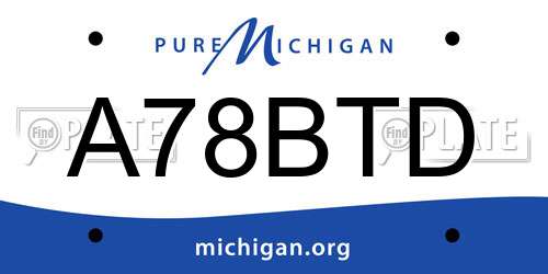 A78BTD Michigan License Plate