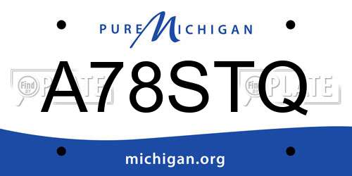 A78STQ Michigan License Plate