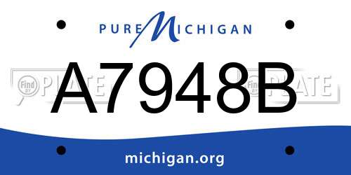 A7948B Michigan License Plate