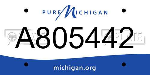 A805442 Michigan License Plate
