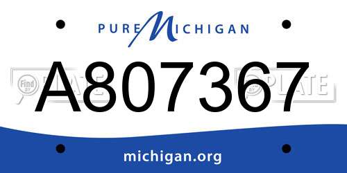 A807367 Michigan License Plate