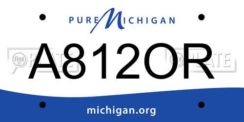 A812OR Michigan License Plate