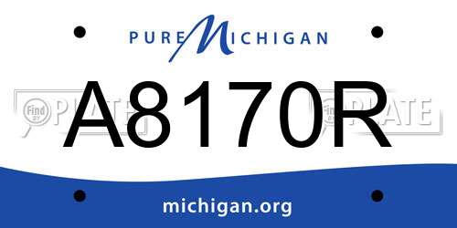 A8170R Michigan License Plate