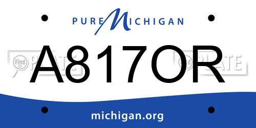 A817OR Michigan License Plate