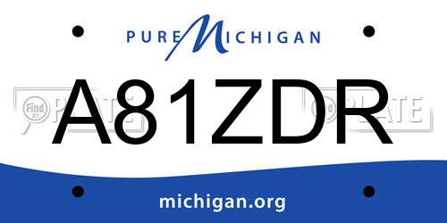 A81ZDR Michigan License Plate