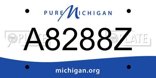 A8288Z Michigan License Plate