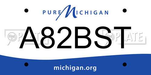A82BST Michigan License Plate