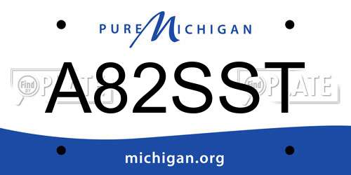 A82SST Michigan License Plate