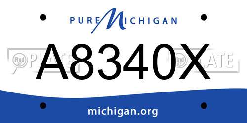 A8340X Michigan License Plate