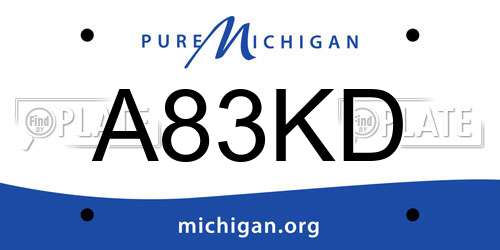 A83KD Michigan License Plate