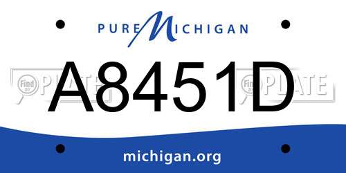A8451D Michigan License Plate