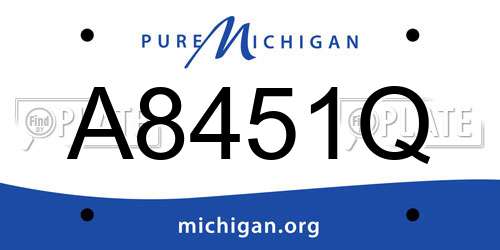 A8451Q Michigan License Plate