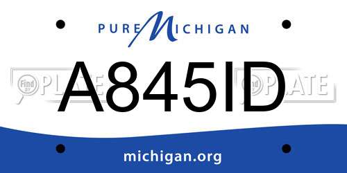 A845ID Michigan License Plate