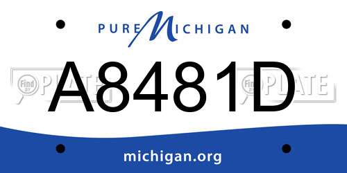A8481D Michigan License Plate