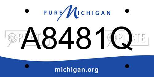 A8481Q Michigan License Plate