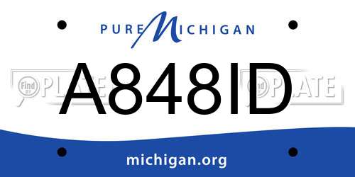 A848ID Michigan License Plate