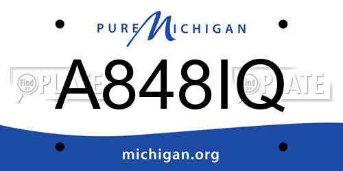A848IQ Michigan License Plate