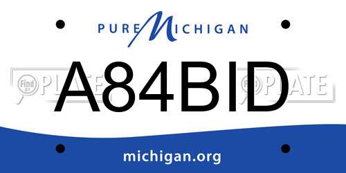 A84BID Michigan License Plate