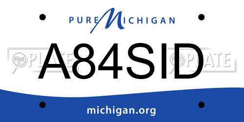 A84SID Michigan License Plate