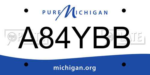 A84YBB Michigan License Plate