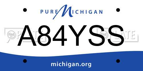 A84YSS Michigan License Plate