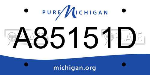 A85151D Michigan License Plate