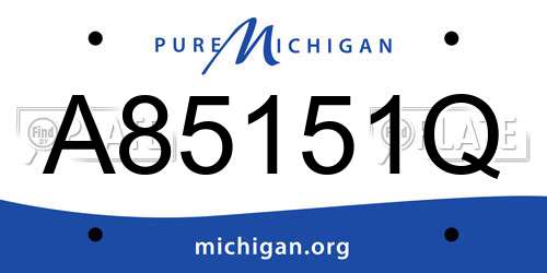 A85151Q Michigan License Plate