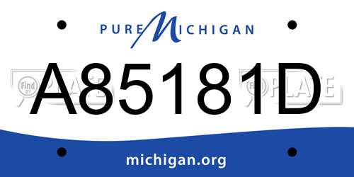 A85181D Michigan License Plate