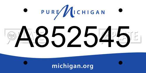 A852545 Michigan License Plate