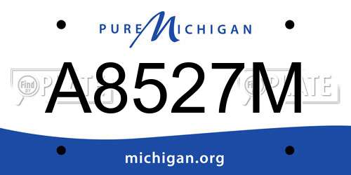 A8527M Michigan License Plate