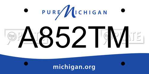A852TM Michigan License Plate
