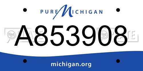 A853908 Michigan License Plate